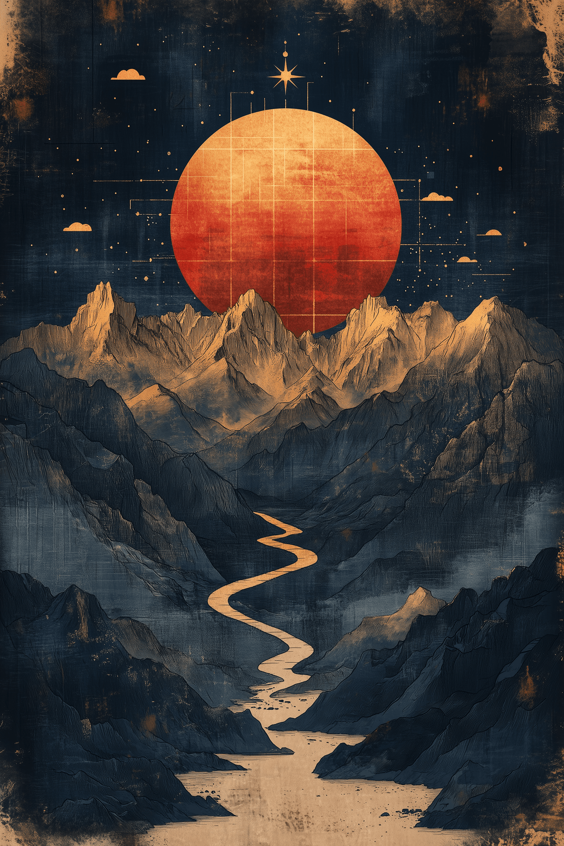 Ancient Corridor — raw print